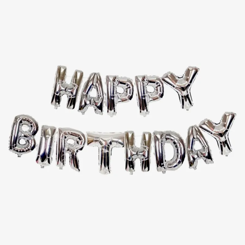 Birthday Balloons Ref A1062-4A6 Silver - Happy Birthday FW