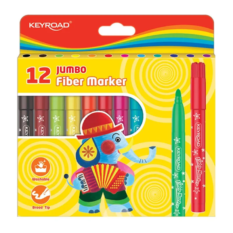 Colored Fiber Marker Ref KR971413 Jumbo Fiber pk 12 KeyRoad