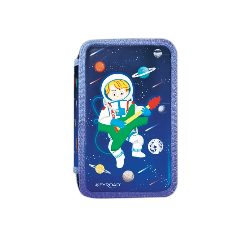 Pencil Case Set Ref KR971818 Fairy Girl set, 3 zippers with Coloured pencils, felt pens, mathematical set... KeyRoad