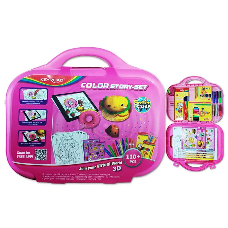 Colouring Set Ref KR971749-3 110 Pcs+ KeyRoad