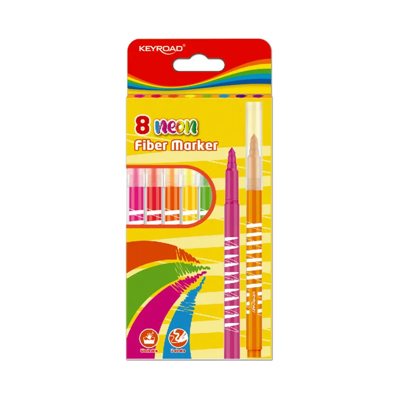 Colored Fiber Marker Ref KR971875 Neon [pk8] washable KeyRoad