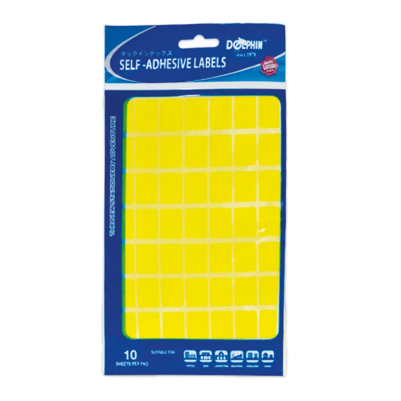 Fluo Labels [Pk 10] 16*22mm, 56 Labels/Sheet  Dolphin 