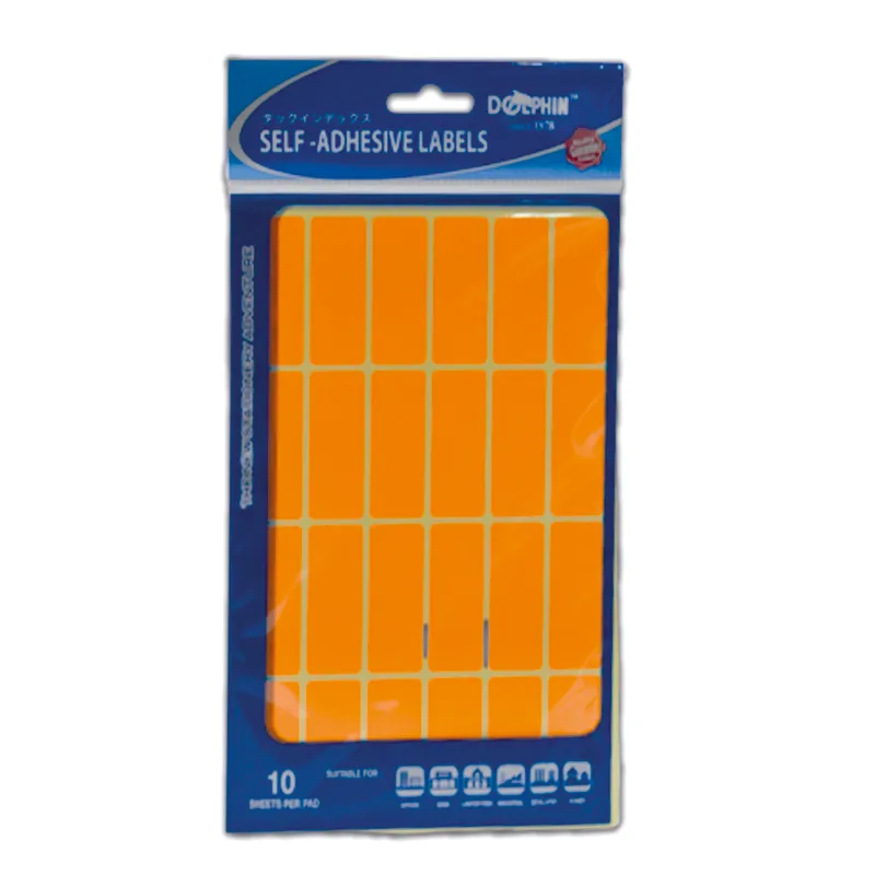 Fluo Labels [Pk 10] W50*D19mm, 24 Labels/Sheet Dolphin 