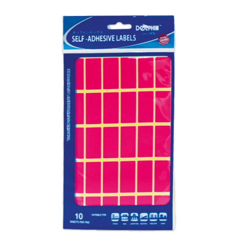 Fluo Labels [Pk 10] 19*38mm, 30 Labels/Sheet  Dolphin 