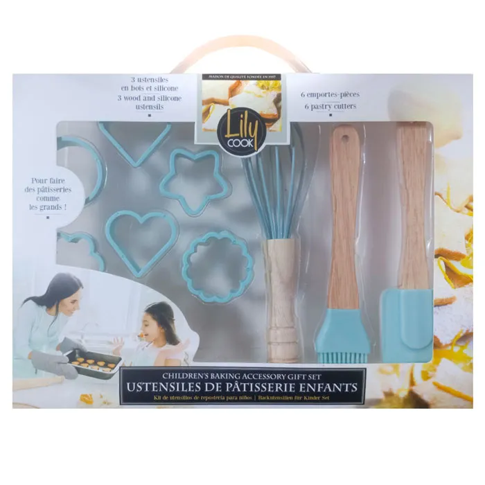 Baking Accessory Set Ref KP5683 6 Pastry Cutters , 3 Silicone Utensils Lily Cook