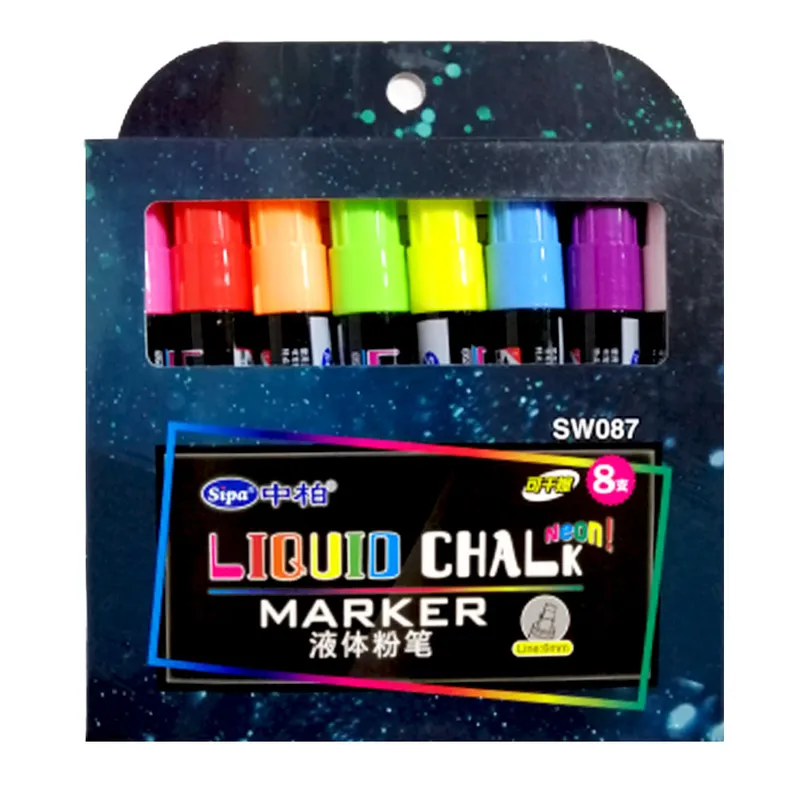 Liquid Chalk Marker Ref SW087 Set of 8pcs WYS