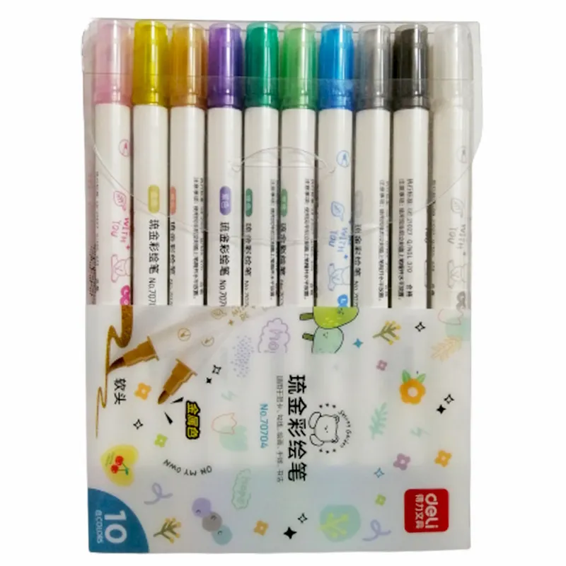 Metallic Color Dual-tip Ref 70704 10 colors, Assorted Deli