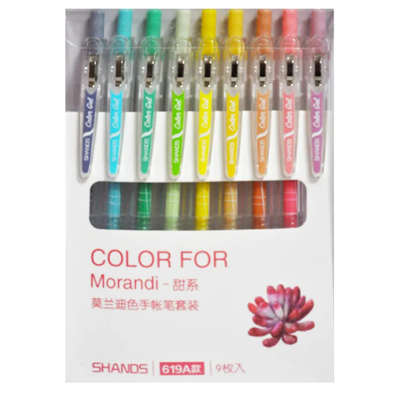 Gel Pen Retractable Ref 671 Color Ink - Morandi Shade 619A - Pk 9 MeliMelo