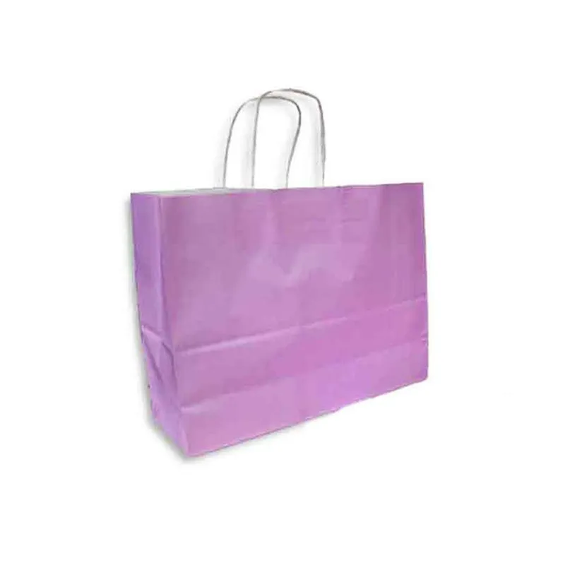 Paper Gift Bag Kraft Horizontal, Size: 32*25*12 cm, Purple WTC