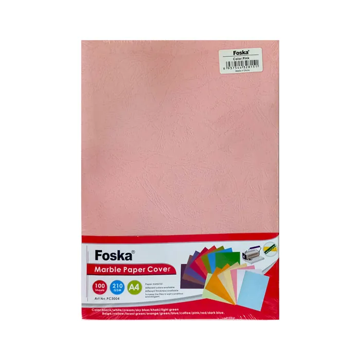 Binding Cover Paper Board Strata C7 A4 Pink, 210gsm [Pk 100] Foska