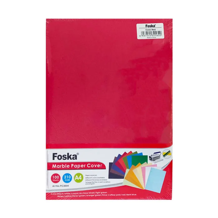 Binding Cover Paper Board Strata C5 A4 Red, 210gsm [Pk 100]  Foska