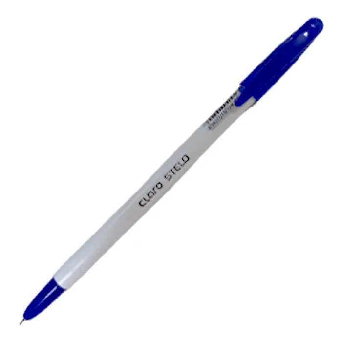 Ball Pen Stelo 0.7mm Tip Blue, White Opaque Claro