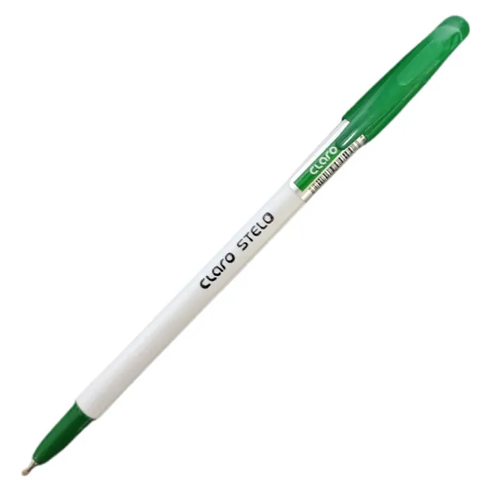 Ball Pen Stelo 0.7mm Tip Green, White Opaque Claro