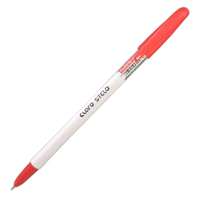 Ball Pen Stelo 0.7mm Tip Red, White Opaque Claro