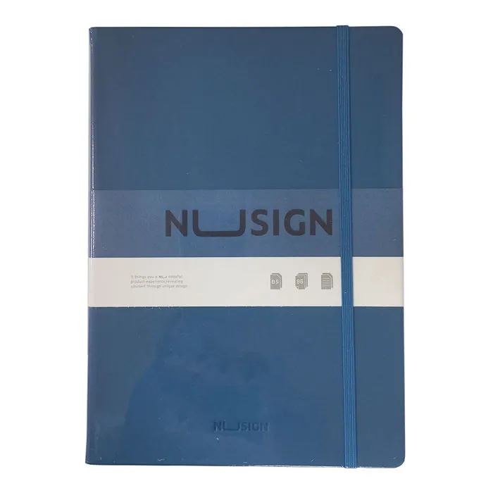 Leather Notebook Ref NS280 B5, 96 Sheets, Black & Blue Deli