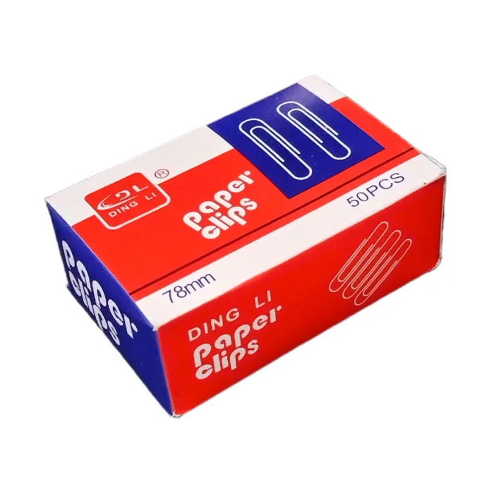 Paper Clips 78mm, Nickel Plated [Pk 50] No Brand 