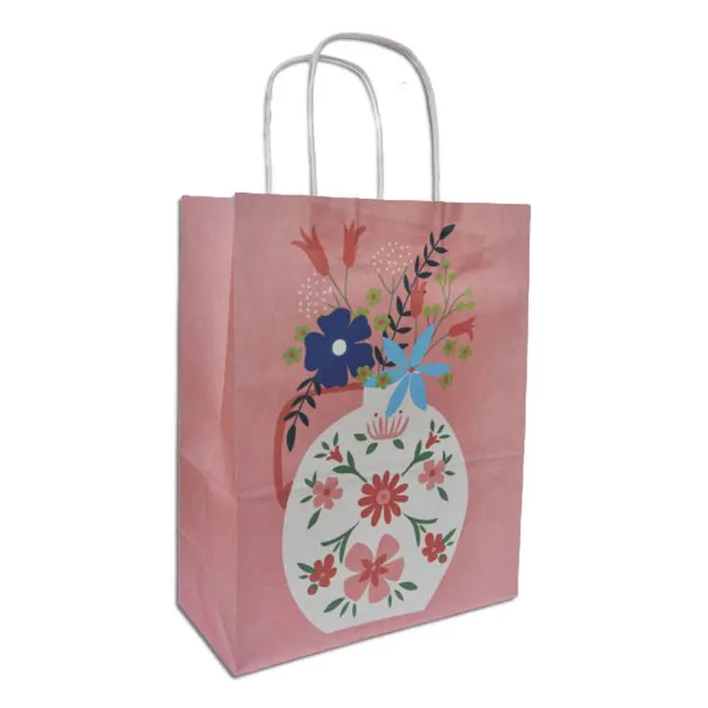 Paper Gift Bag Kraft Designed size: 33*26*12 cm WTC 
