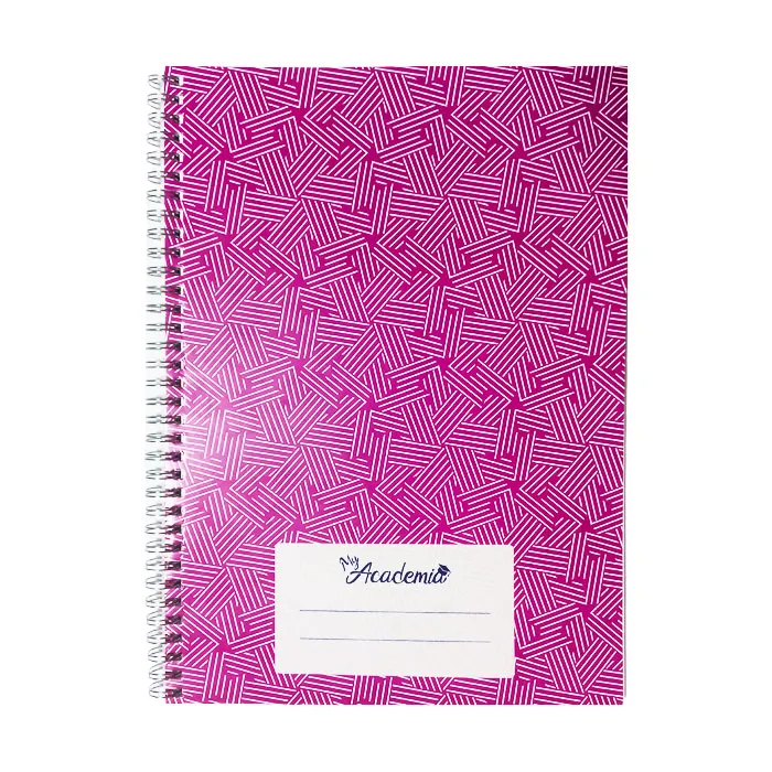 Spiral Notebook A4, 120 Sheets Ruled, Purple Stripes My Academia