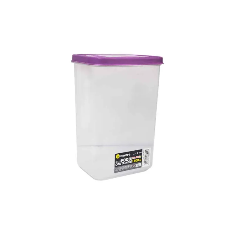 Rectangular Container Plastic Dry Pack Ref E-444 W105*D75*H180mm, 1.4L Translucent Elianware