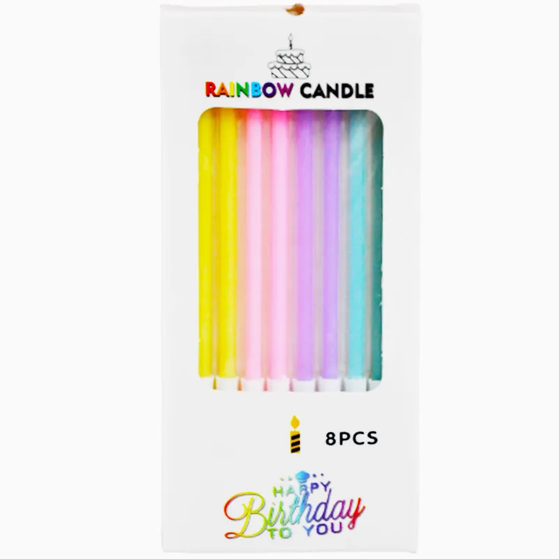 Candles Rainbow Pack of 8 WTC