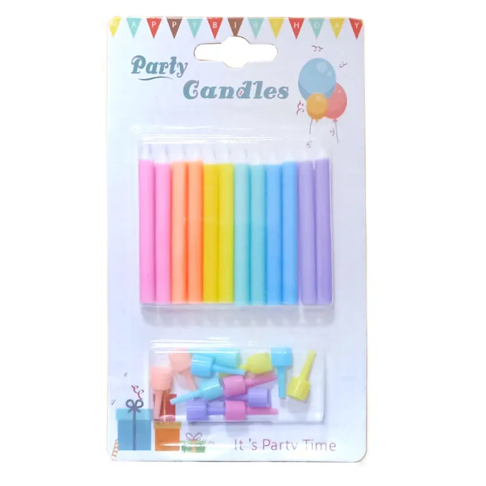 Candles Pastel Colours [Pk 12] WTC