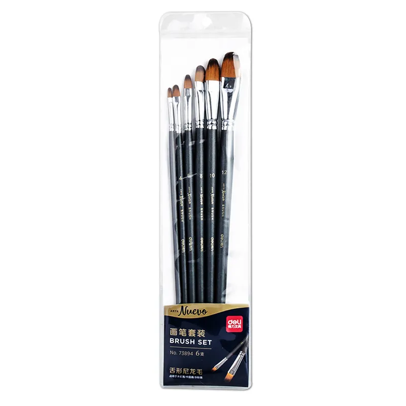 Brush Set Ref 73894 Pk 6 [Flat Grey Brushes] Nuevo Deli