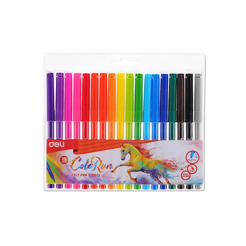 Felt Pen Ref C10013 18 colours washable Deli