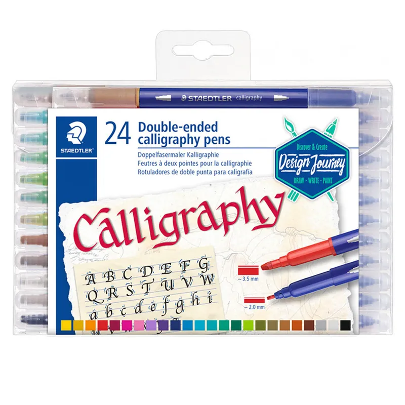 Calligraphy Pen Ref 3005 TB12 Double Ended Fiber Tips 2.0mm, 3.5mm Staedtler