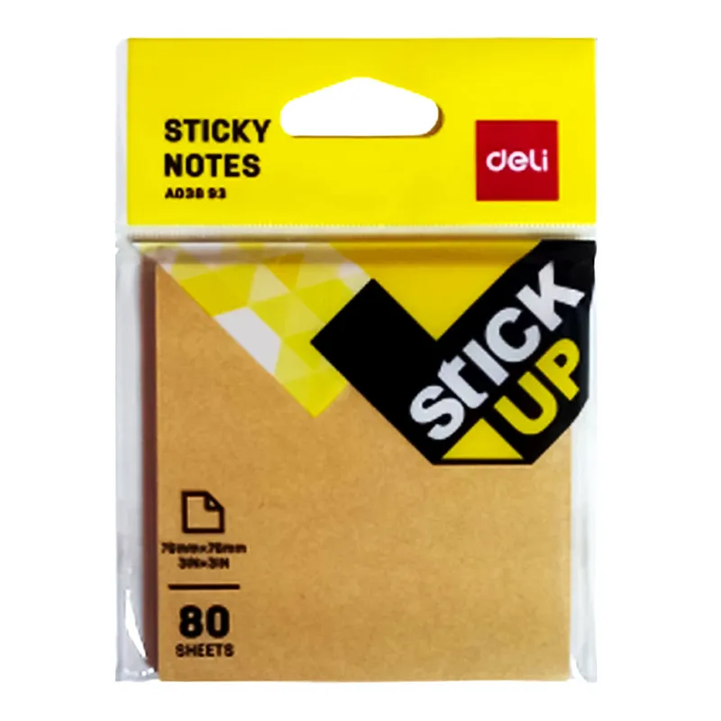 Sticky Notes Ref A03893 S:3x3" inch, Kraft Deli