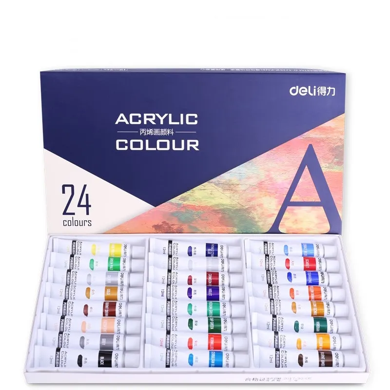 Acrylic Colour Ref 73858 24 Colours, 12ml Deli
