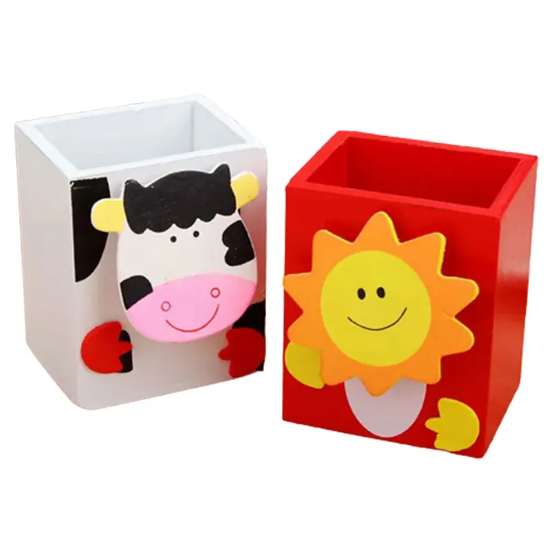Pen Holder Ref005 Colourful Wooden Animal MeliMelo