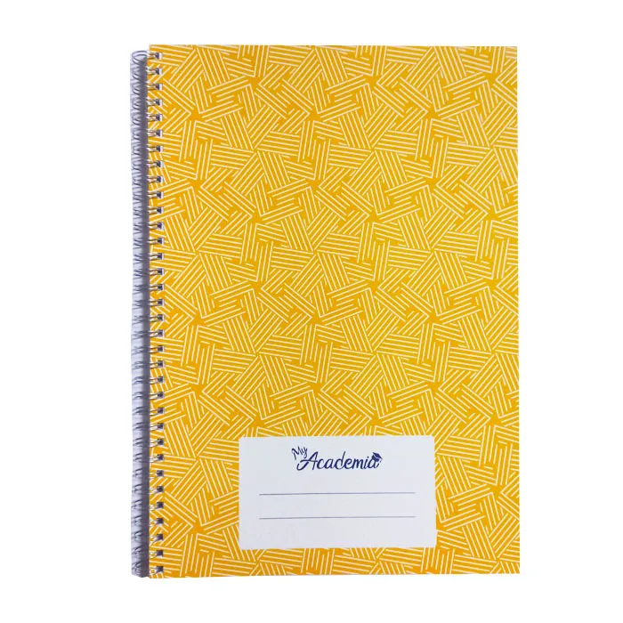 Spiral Notebook A4, 120 Sheets Ruled, Yellow Stripes My Academia